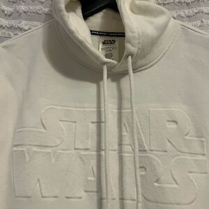 NWOT Star Wars Embossed Cream Hoodie. Youth Large/Adult small.